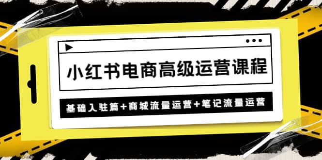 小红书电商高级运营课程：基础入驻篇+商城流量运营+笔记流量运营鱼涯创客-网创项目资源站-副业项目-创业项目-搞钱项目鱼涯创客