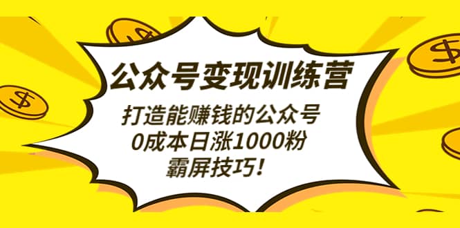公众号变现训练营（第3期）鱼涯创客-网创项目资源站-副业项目-创业项目-搞钱项目鱼涯创客