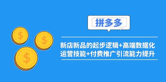 2022拼多多：新店新品的起步逻辑+高端数据化运营技能+付费推广引流能力提升鱼涯创客-网创项目资源站-副业项目-创业项目-搞钱项目鱼涯创客