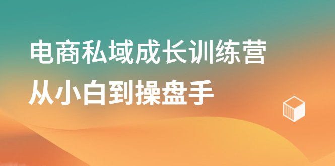 电商私域成长训练营，从小白到操盘手鱼涯创客-网创项目资源站-副业项目-创业项目-搞钱项目鱼涯创客