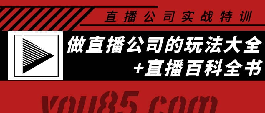 老陈·直播公司实战特训：做直播公司的玩法大全+直播百科全书鱼涯创客-网创项目资源站-副业项目-创业项目-搞钱项目鱼涯创客