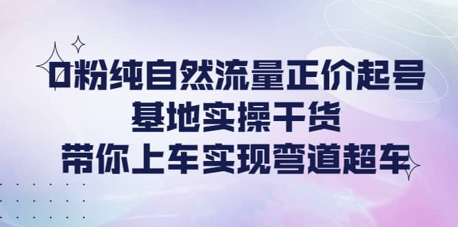 0粉纯自然流量正价起号基地实操干货，带你上车实现弯道超车鱼涯创客-网创项目资源站-副业项目-创业项目-搞钱项目鱼涯创客