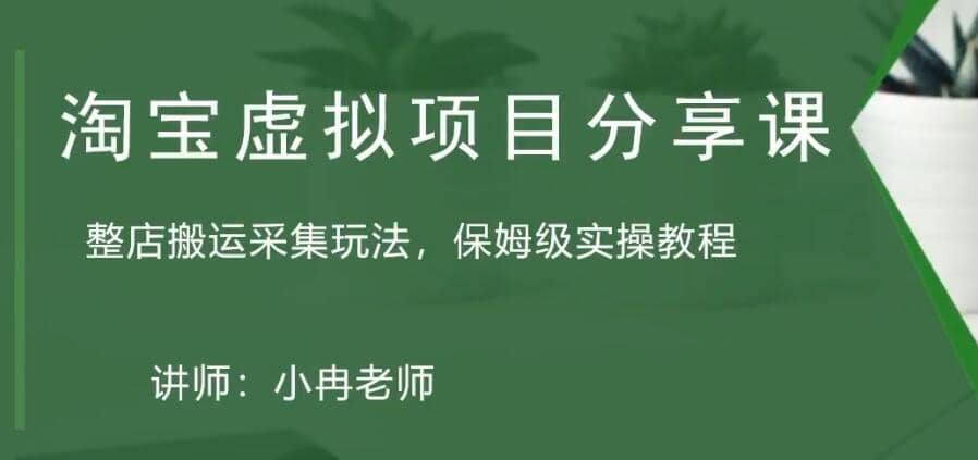 淘宝虚拟整店搬运采集玩法分享课：整店搬运采集玩法，保姆级实操教程鱼涯创客-网创项目资源站-副业项目-创业项目-搞钱项目鱼涯创客