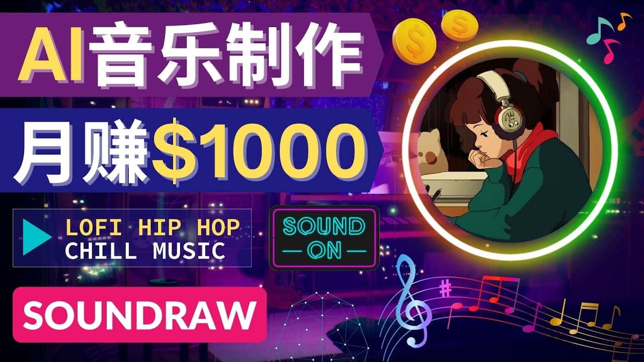 无需任何音乐基础： 使用AI软件制作Lofi Hip Hop Chill Music 月赚1000美元鱼涯创客-网创项目资源站-副业项目-创业项目-搞钱项目鱼涯创客