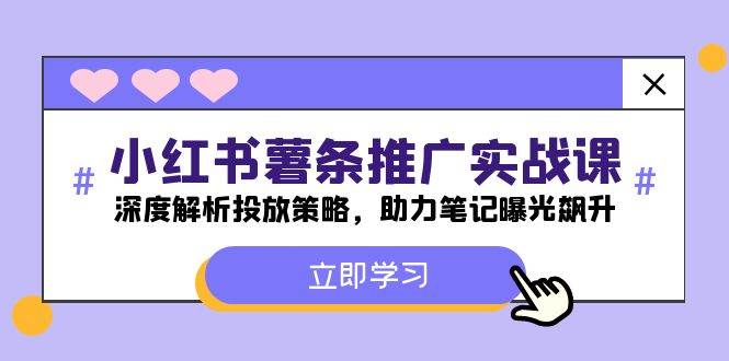 小红书-薯 条 推 广 实战课：深度解析投放策略，助力笔记曝光飙升鱼涯创客-网创项目资源站-副业项目-创业项目-搞钱项目鱼涯创客