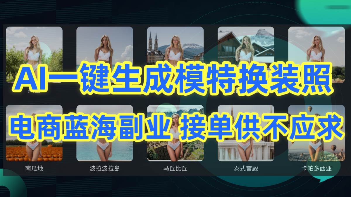 AI制作一键生成模特换装照，电商蓝海副业供不应求鱼涯创客-网创项目资源站-副业项目-创业项目-搞钱项目鱼涯创客