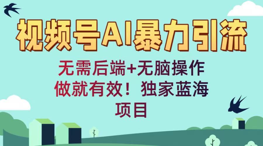视频号AI暴力引流：无需后端+无脑操作，做就有效！独家蓝海项目鱼涯创客-网创项目资源站-副业项目-创业项目-搞钱项目鱼涯创客